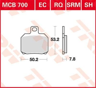 V7 CAFE CLASSIC (2009 - 2011) allround organic standard brake pad | TRW