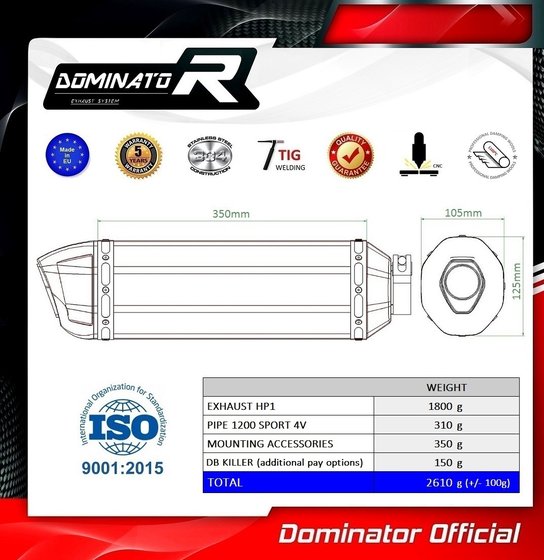 SPORT 1200 (1970 - 2022) exhaust silencer hp1 | Dominator