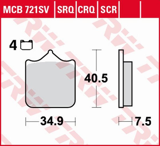 GRISO 8V-1200 (2007 - 2016) hyper-carbon racing brake pad | TRW