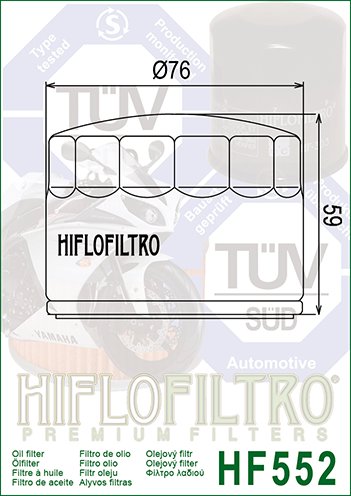 850 T (1975 - 1988) "hiflo" alyvos filtras hf552 | Hiflofiltro