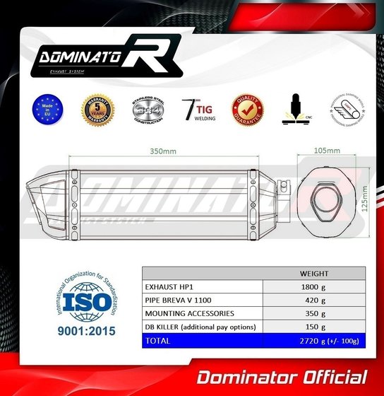 BREVA V 1100 (1970 - 2022) exhaust silencer hp1 | Dominator