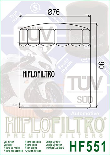 CALIFORNIA 1100 (1994 - 2005) "hiflo" alyvos filtras hf551 | Hiflofiltro